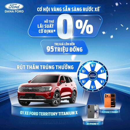 Cơ hội vàng: Mua xe Ford, trúng xe Ford và Iphone 17 Pro Max đẳng cấp